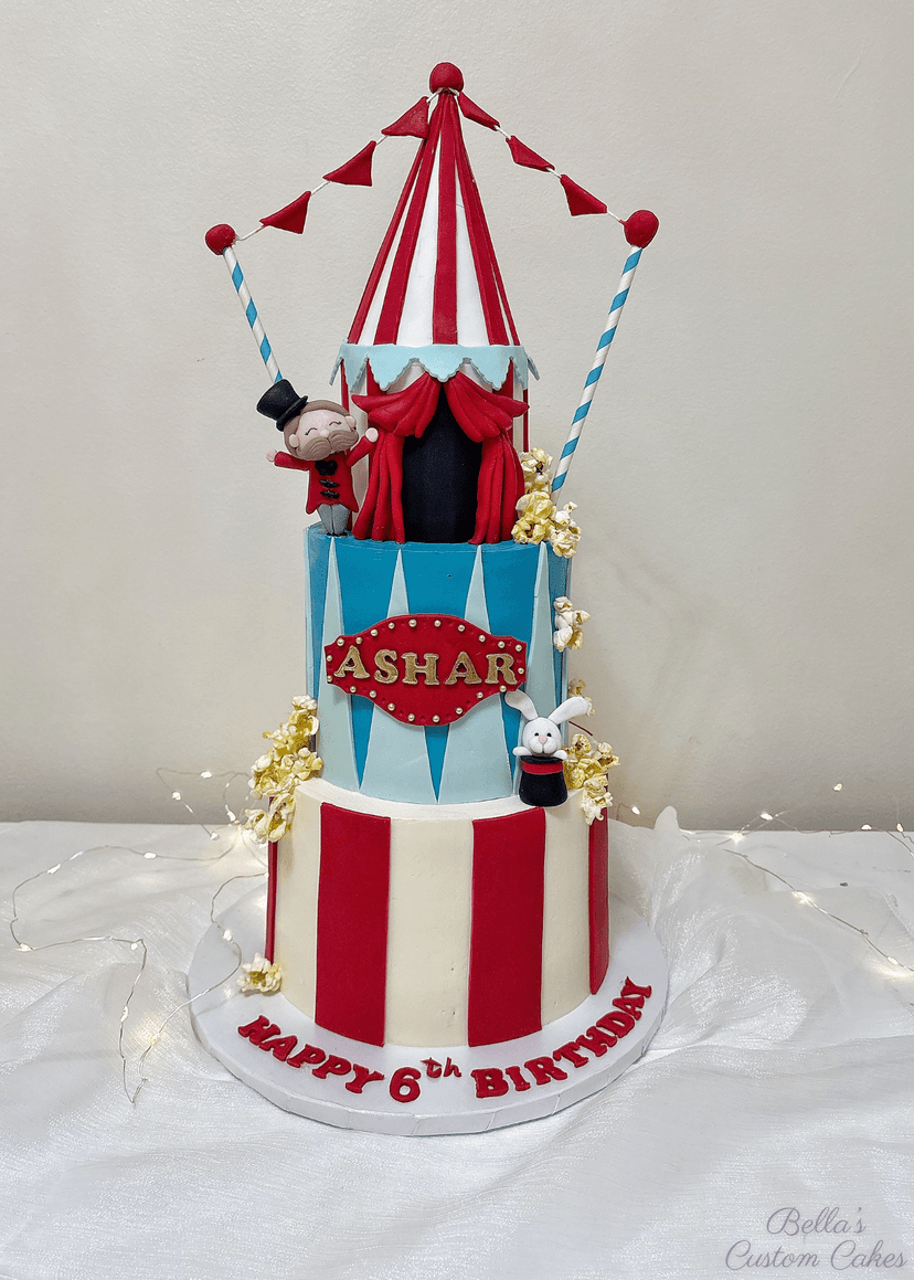 First birthday circus theme cake 