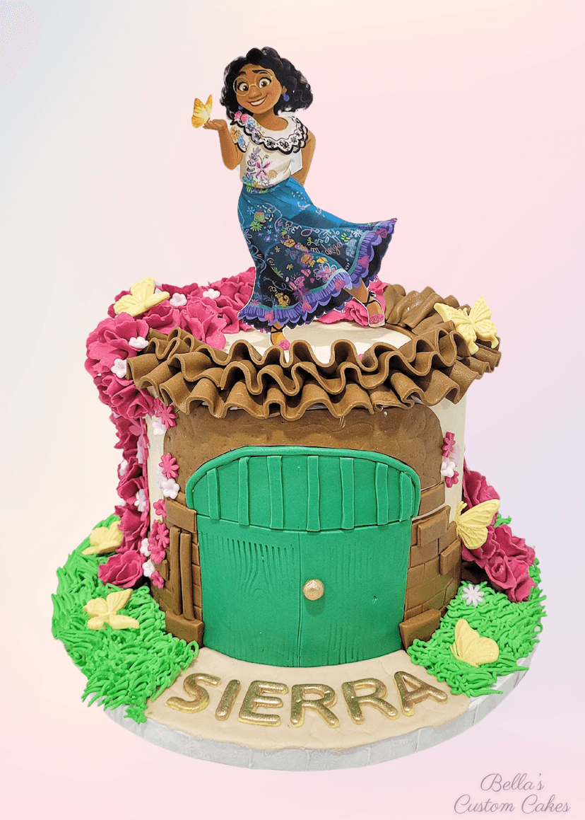 Moana cake with hut details