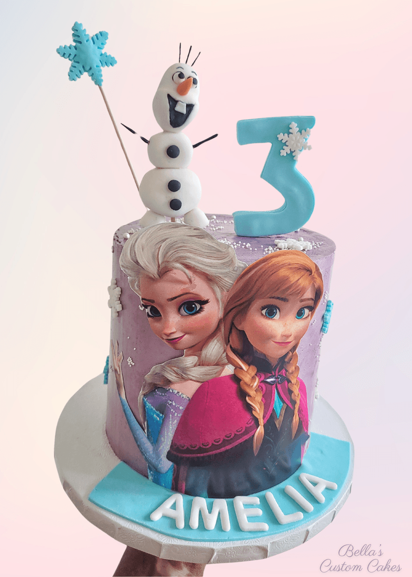 Magical Disney cake with Anna and Elsa