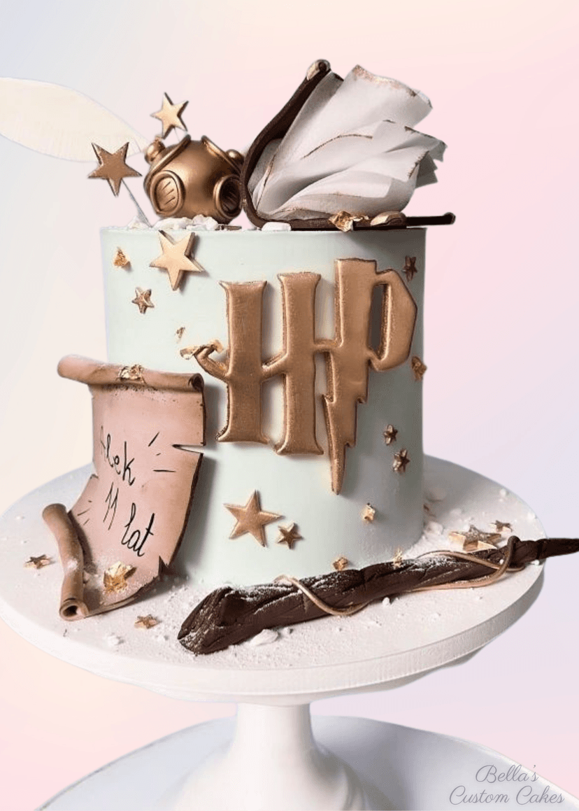 Cake showcasing spell book