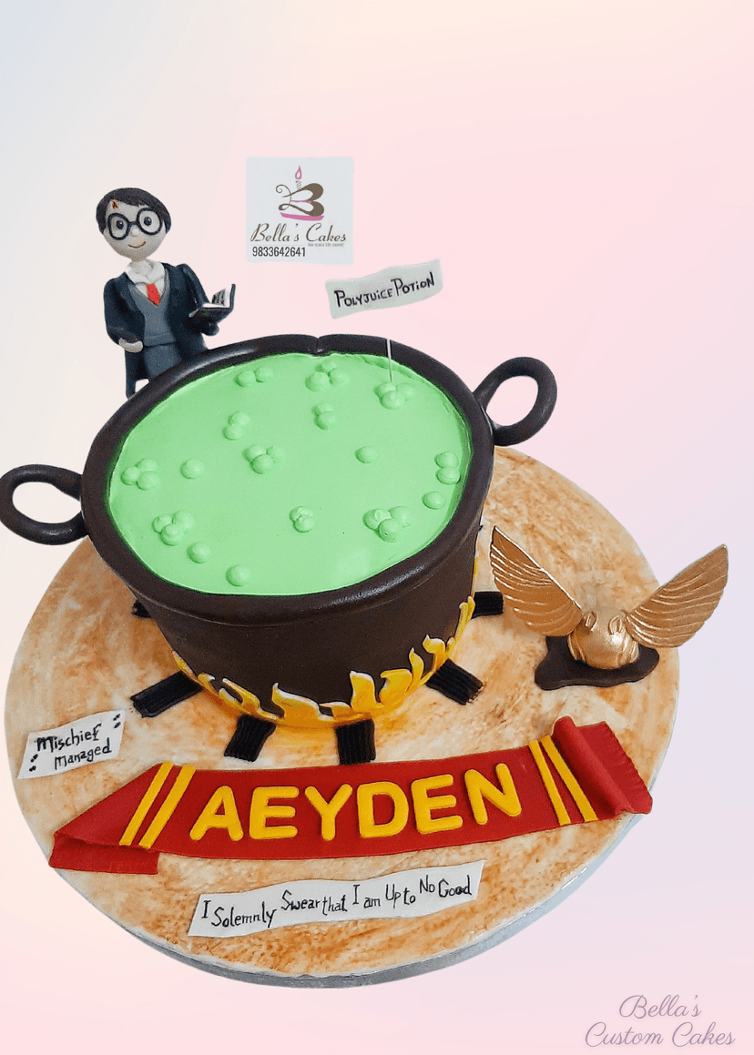 Magical cake with potion drum